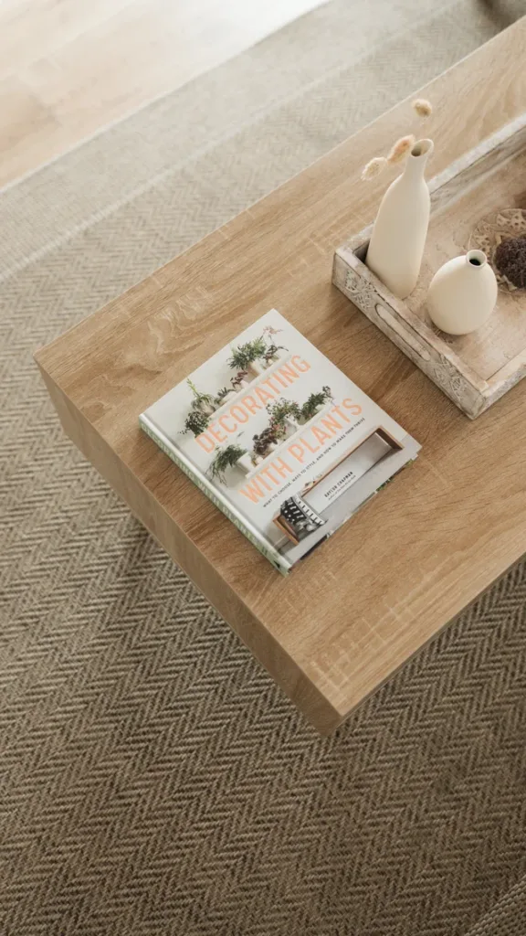 adhésif effet bois sur table basse