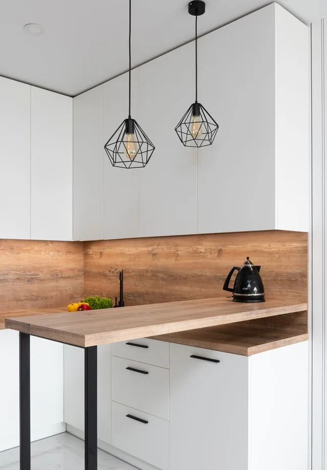 cuisine blanche et bois