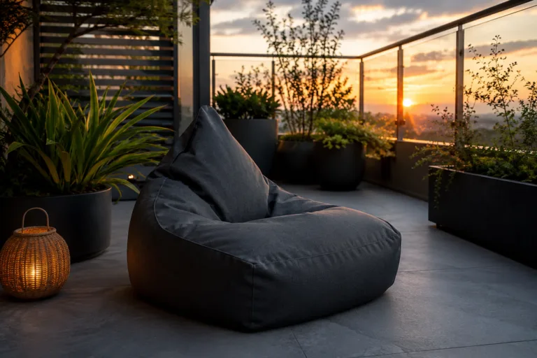 coin détente cosy avec un pouf